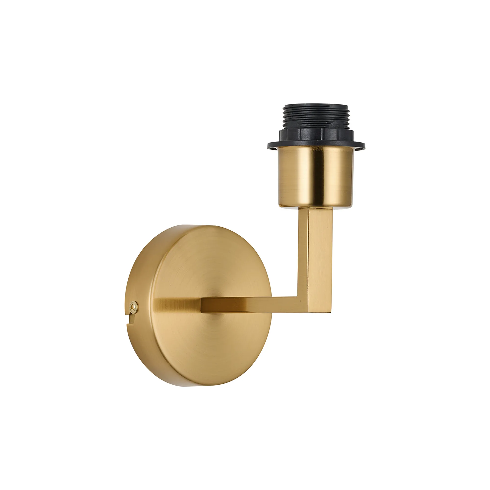 D1167BG  Clara 1 Light Round Base Wall Lamp (FRAME ONLY), E27 Brass Gold